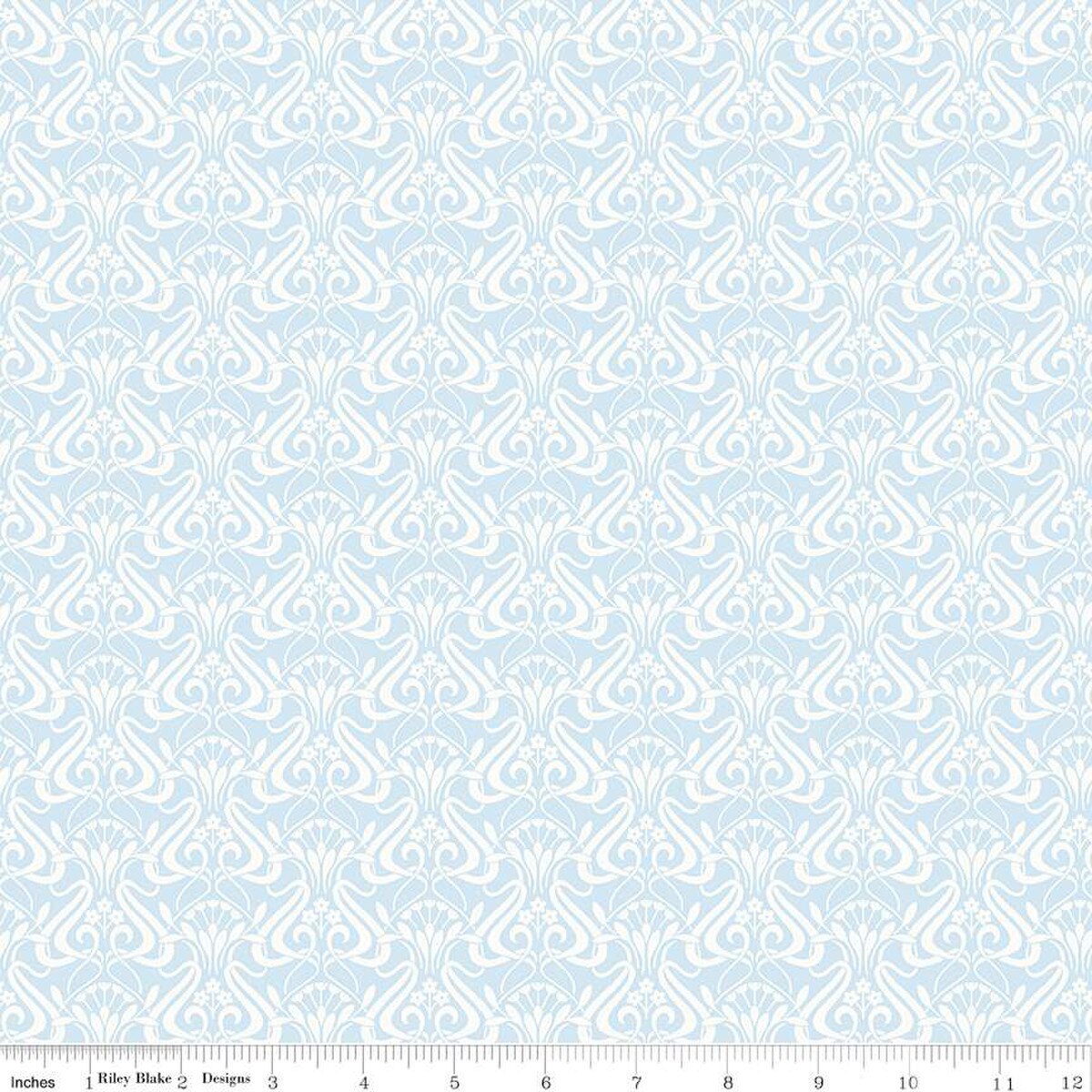 Liberty Fabrics-Nouveau Shadow Opal Blue-fabric-gather here online