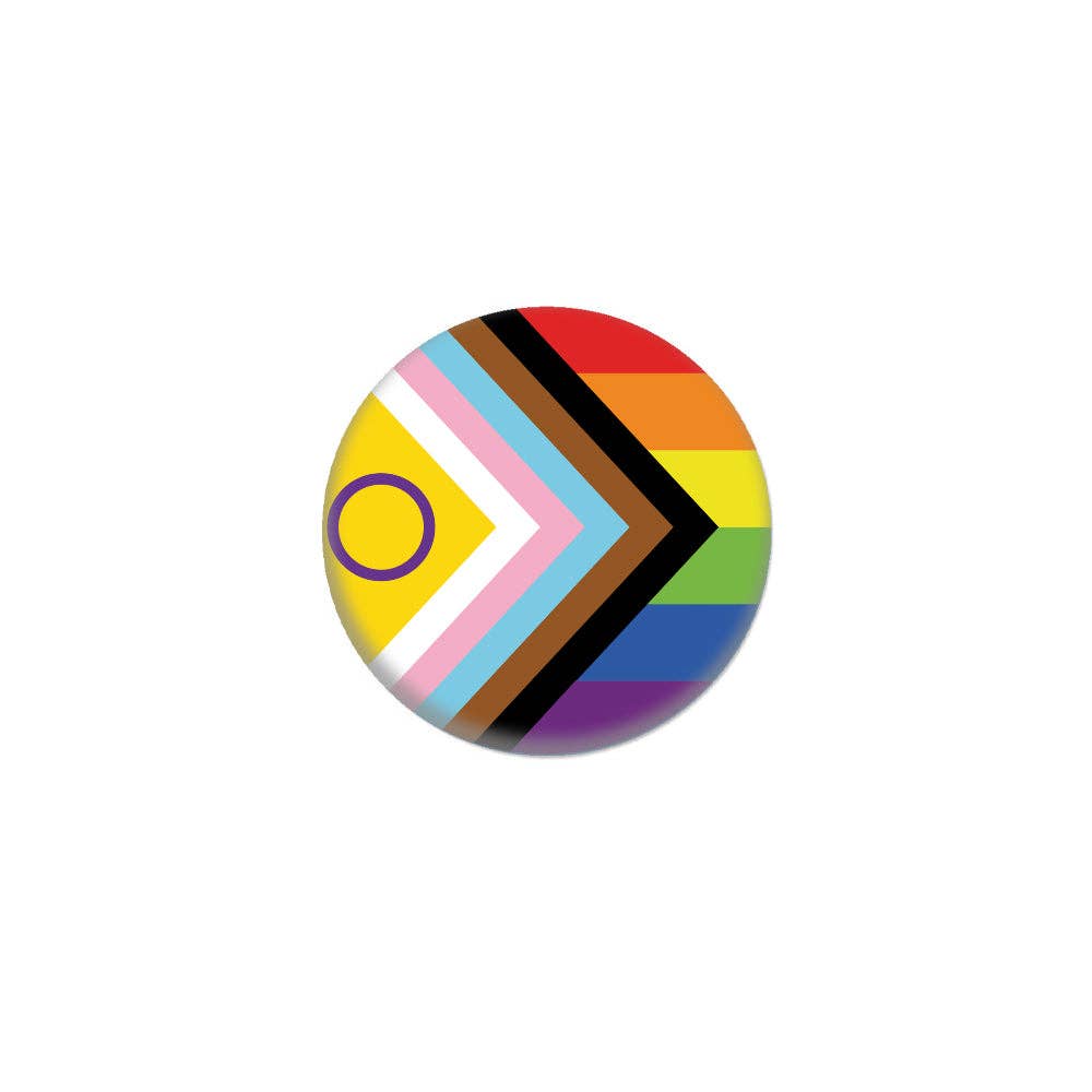 RAYGUN-Progress Pride Flag 1" Button-patches + pins-gather here online