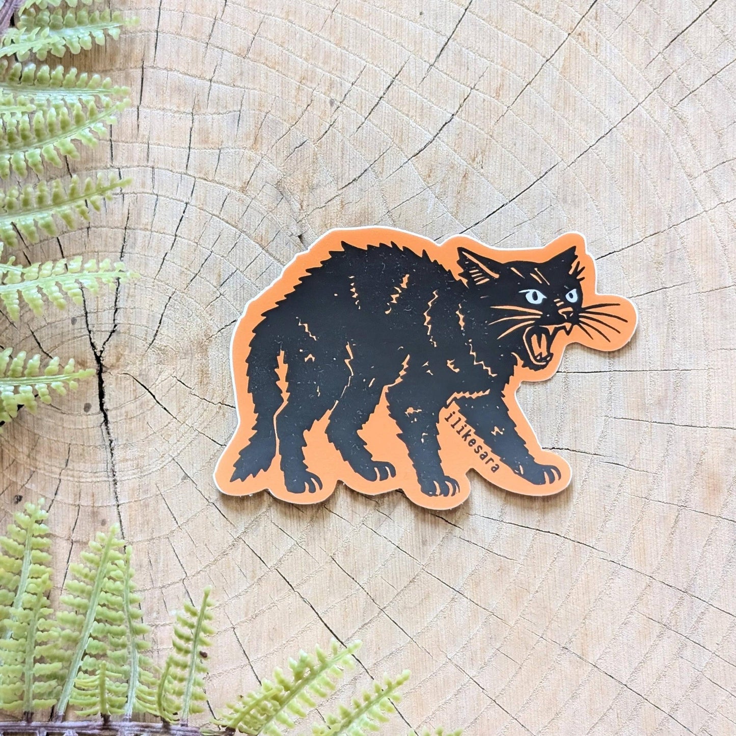 ilikesara-Sticker | hissing black cat-sticker-gather here online