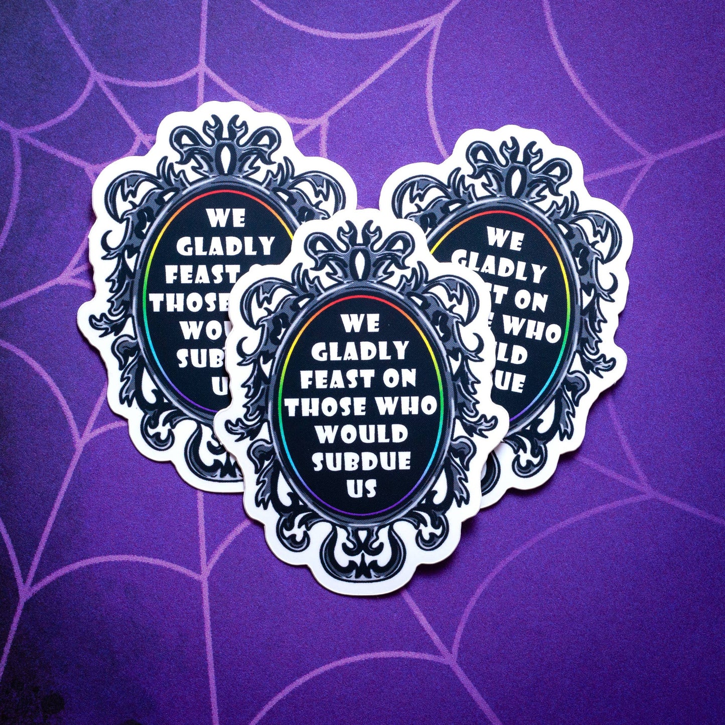 Crafty Queer Studio-'We gladly feast on those who would subdue us' Sticker-accessory-gather here online