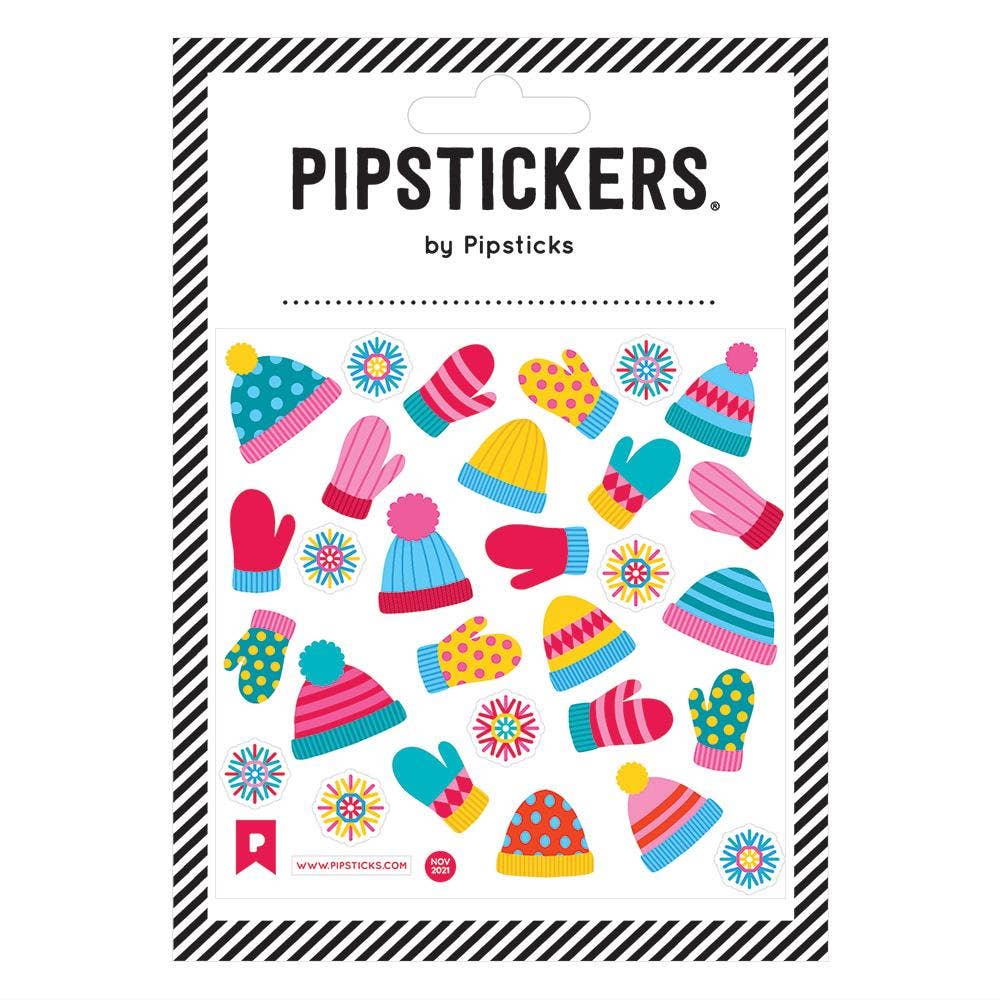 Pipsticks-Fuzzy Mittens & Caps Sticker Sheet-sticker-gather here online