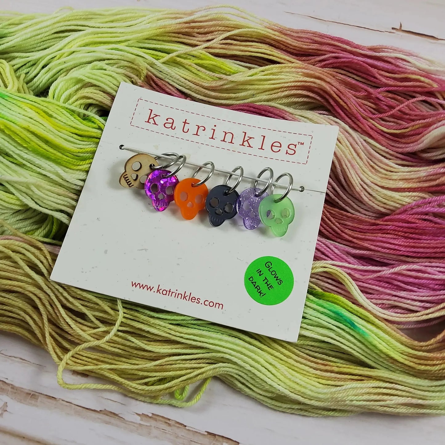 Katrinkles-Skulls Stitch Markers-knitting notion-gather here online
