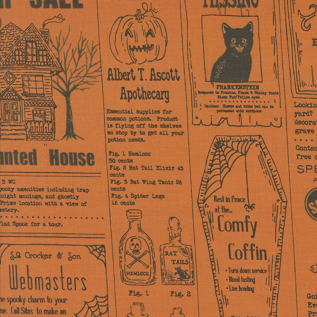Moda-Vintage Newspaper Pumpkin-fabric-gather here online