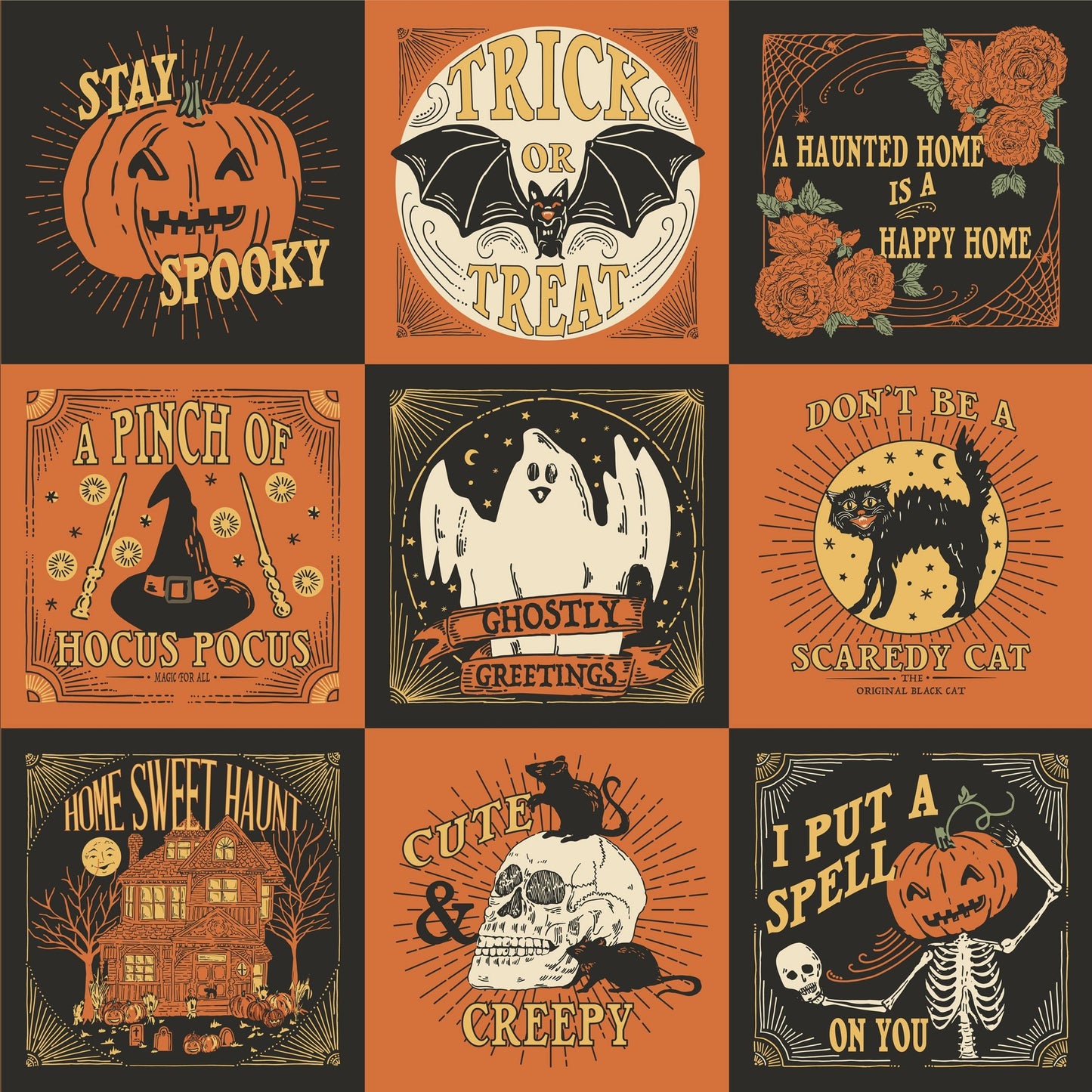 Moda-Haunted Square Panel-fabric panel-gather here online