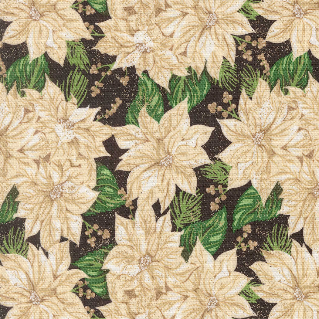 Moda-Vintage Poinsettia Midnight White-fabric-gather here online