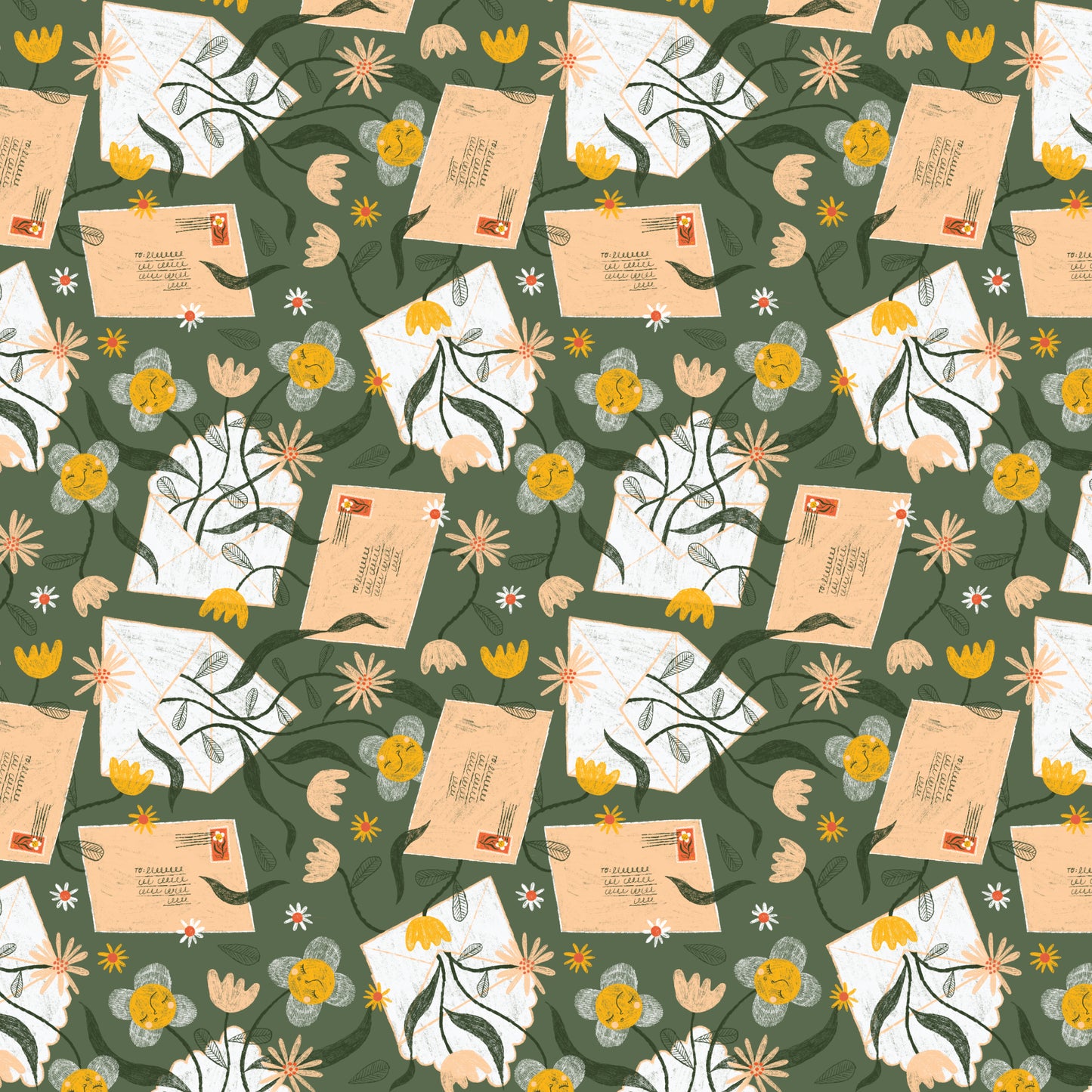 Cloud9-Love Letters Green-fabric-gather here online