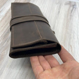 Pikore-Leather Knitting Needle Case - Brown-knitting notion-gather here online