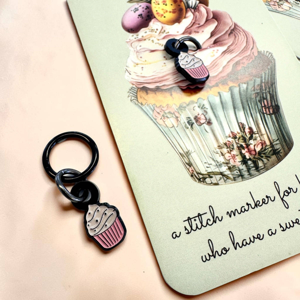 Firefly Notes-Cupcake Stitch Marker-knitting notion-gather here online