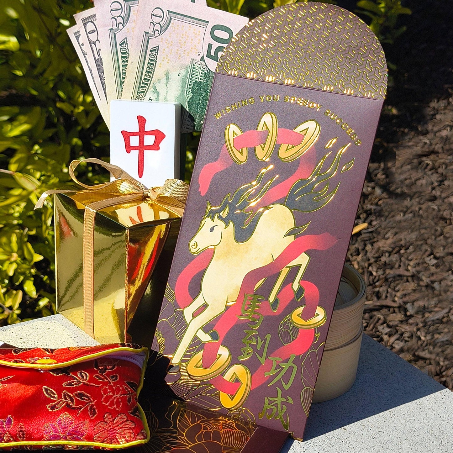 The Bao Bae-Year of the Horse "Speedy Success" New Year Red Envelopes-greeting card-gather here online