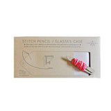 Chasing Threads-DIY Cross Stitch Envelope Case - Light Pink with Red Thread-xstitch kit-gather here online