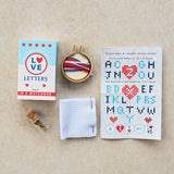 Marvling Bros-Love Letters Mini Hoop Cross Stitch Kit in a Matchbox-xstitch kit-gather here online