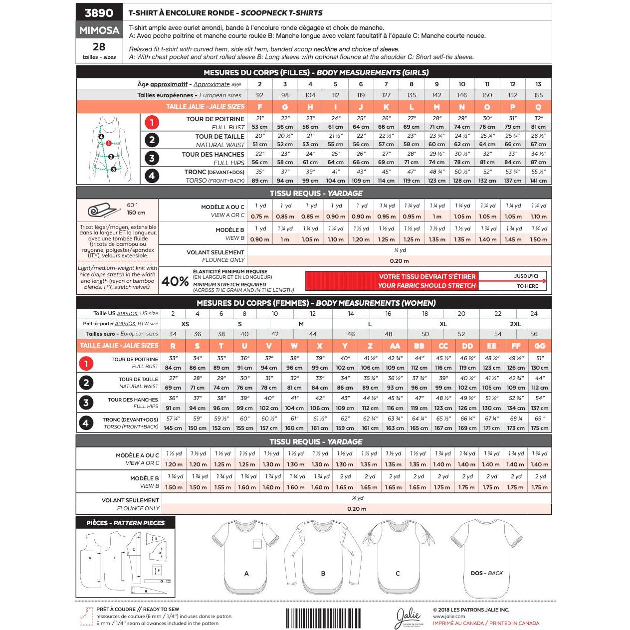 Jalie-Mimosa Scoop-Neck Top Pattern-sewing pattern-gather here online