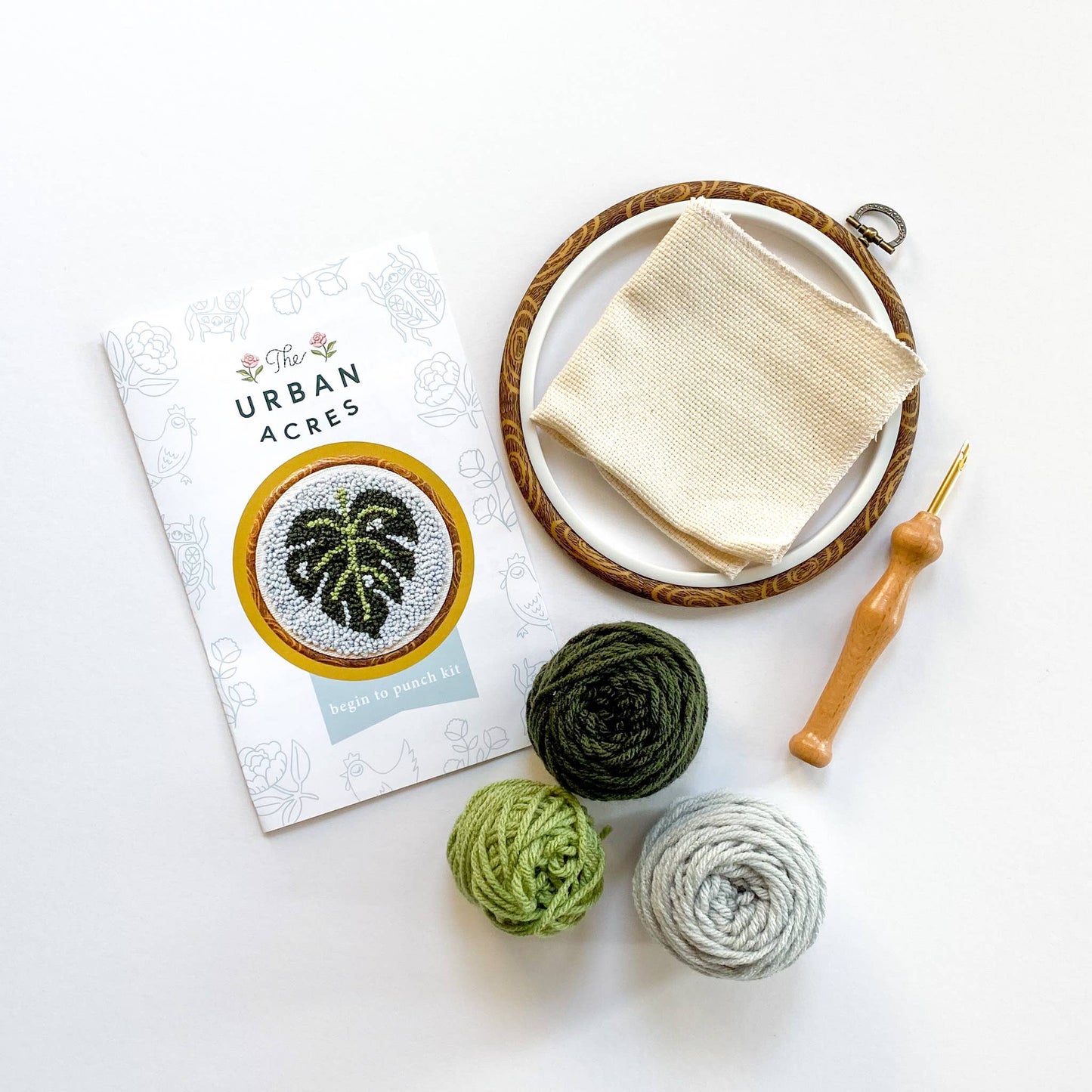 The Urban Acres-Classic Monstera Punch Needle Kit-craft kit-gather here online