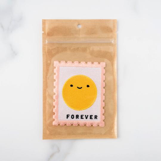 ILOOTPAPERIE-Happy Mail Forever Stamp Iron-On Patch-patches + pins-gather here online