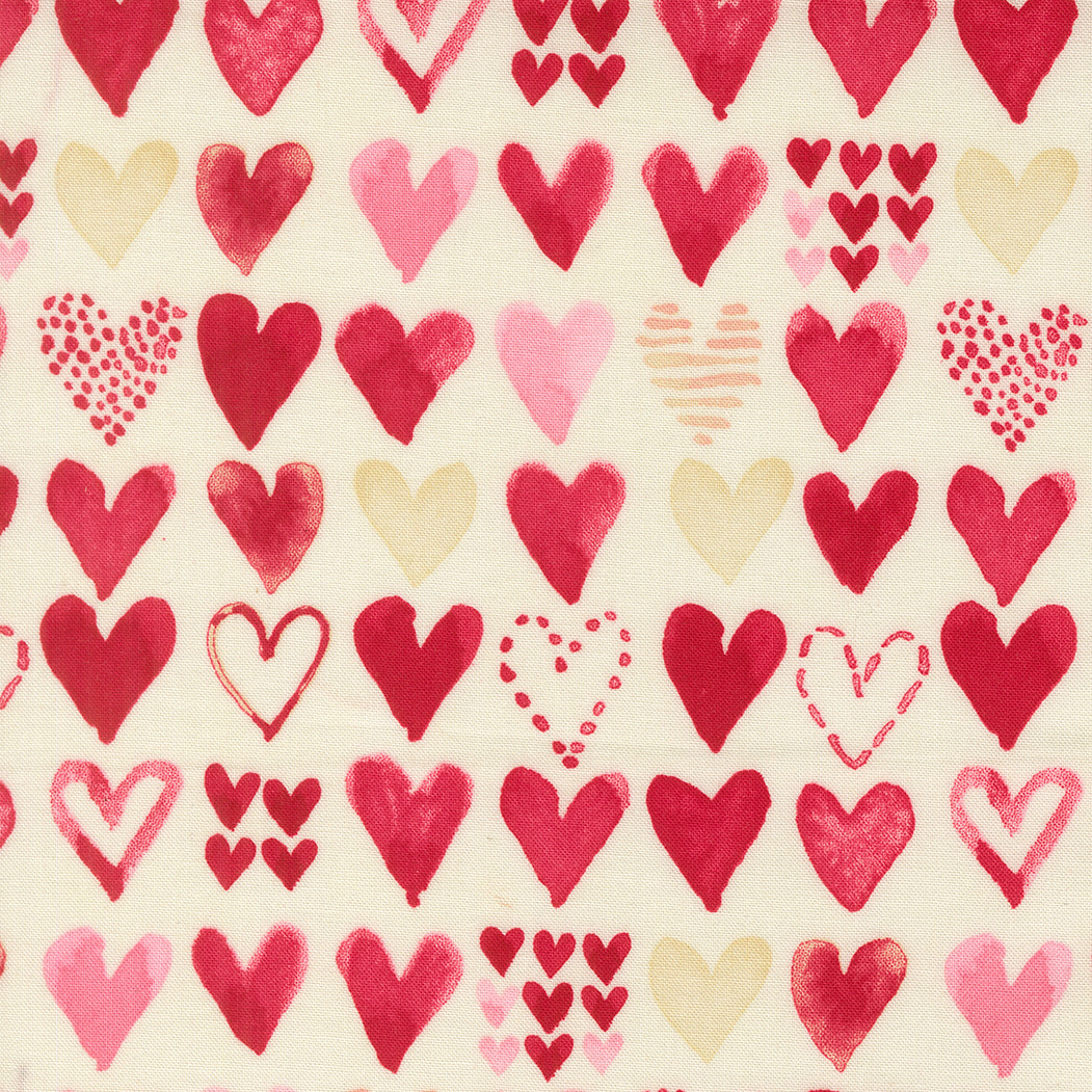 Moda-Hearts Cream-fabric-gather here online