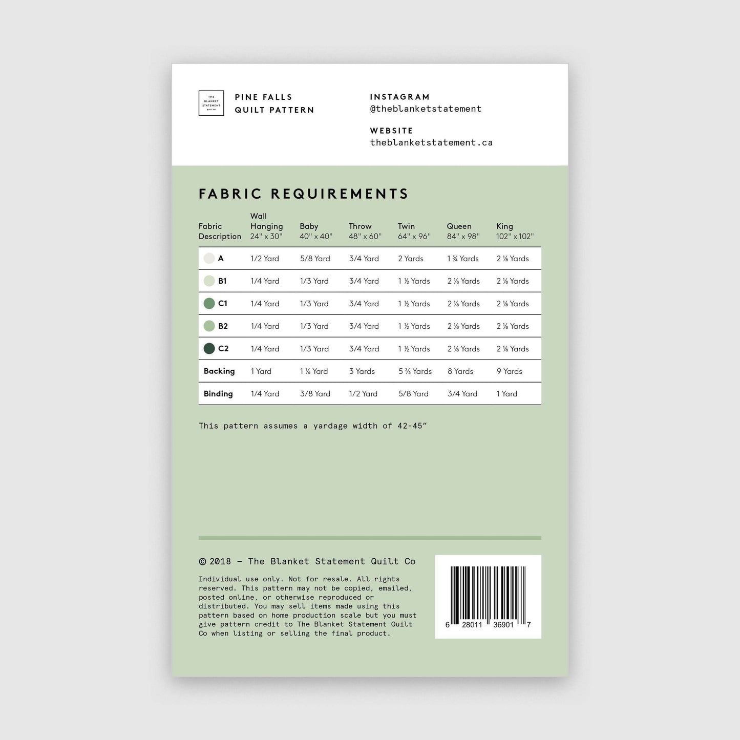 The Blanket Statement-Pine Falls Quilt Pattern-quilting pattern-gather here online