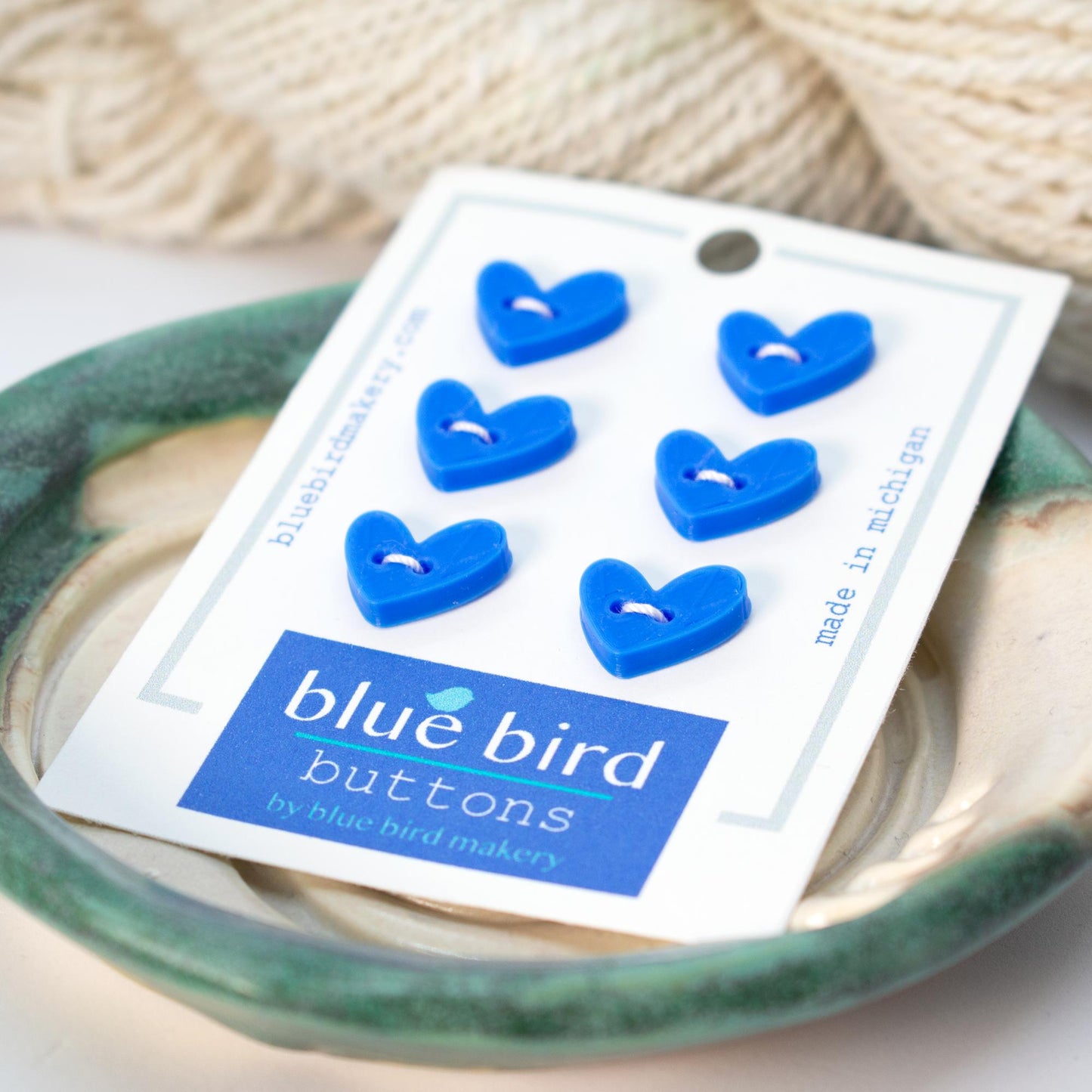 Blue Bird Makery-12mm Heart Buttons-button-Blue-gather here online