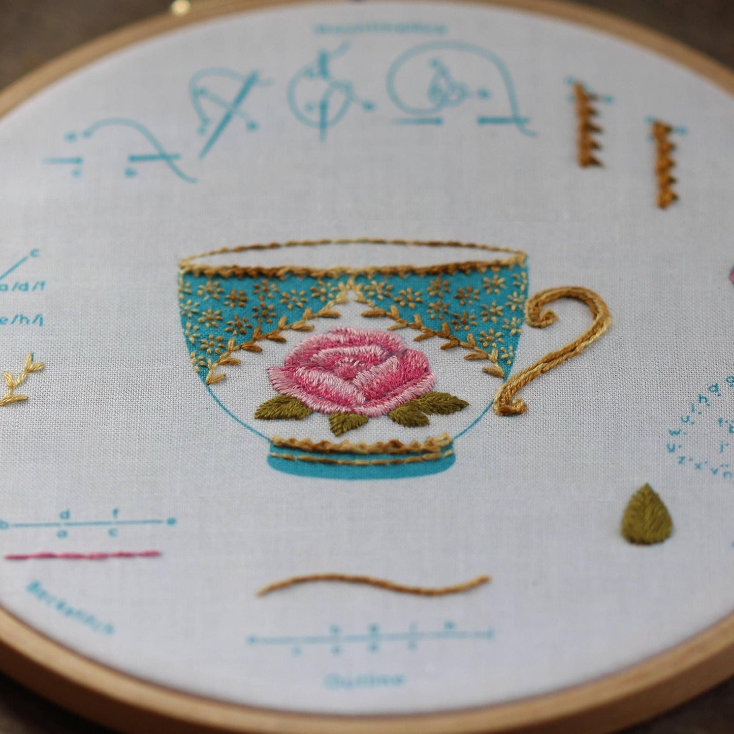 Kiriki Press-Teacup Embroidery Sampler-embroidery kit-gather here online