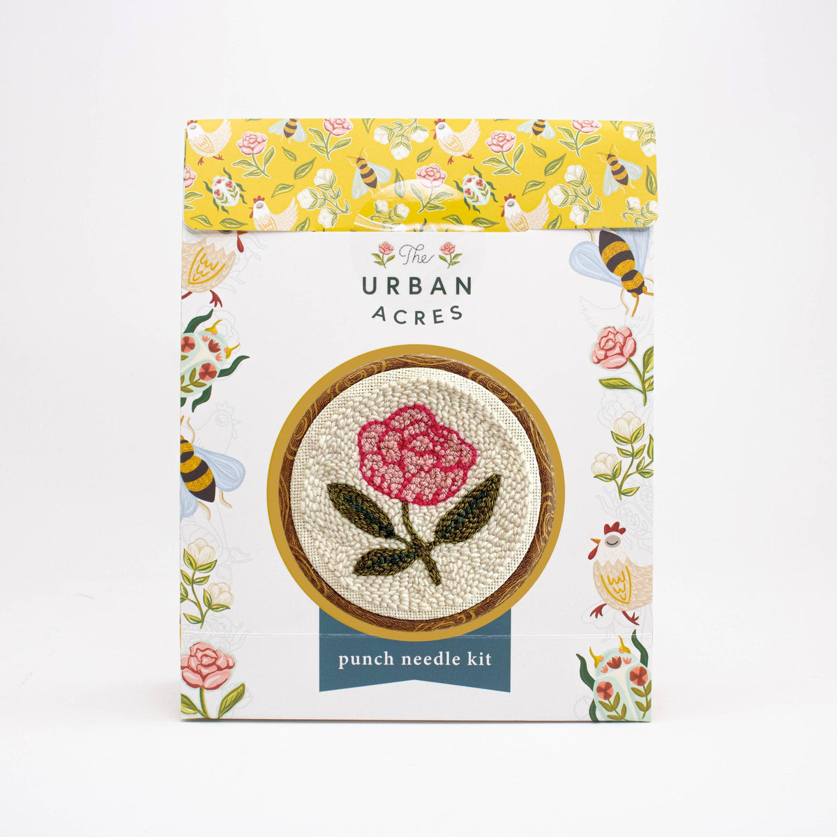 The Urban Acres-Pink Peony Punch Needle Kit-craft kit-gather here online