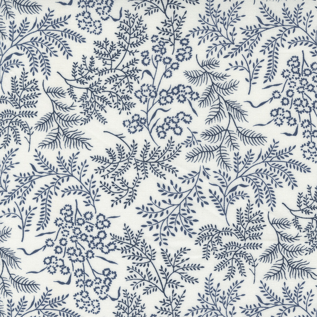 Moda-Sconset Cream Navy-fabric-gather here online