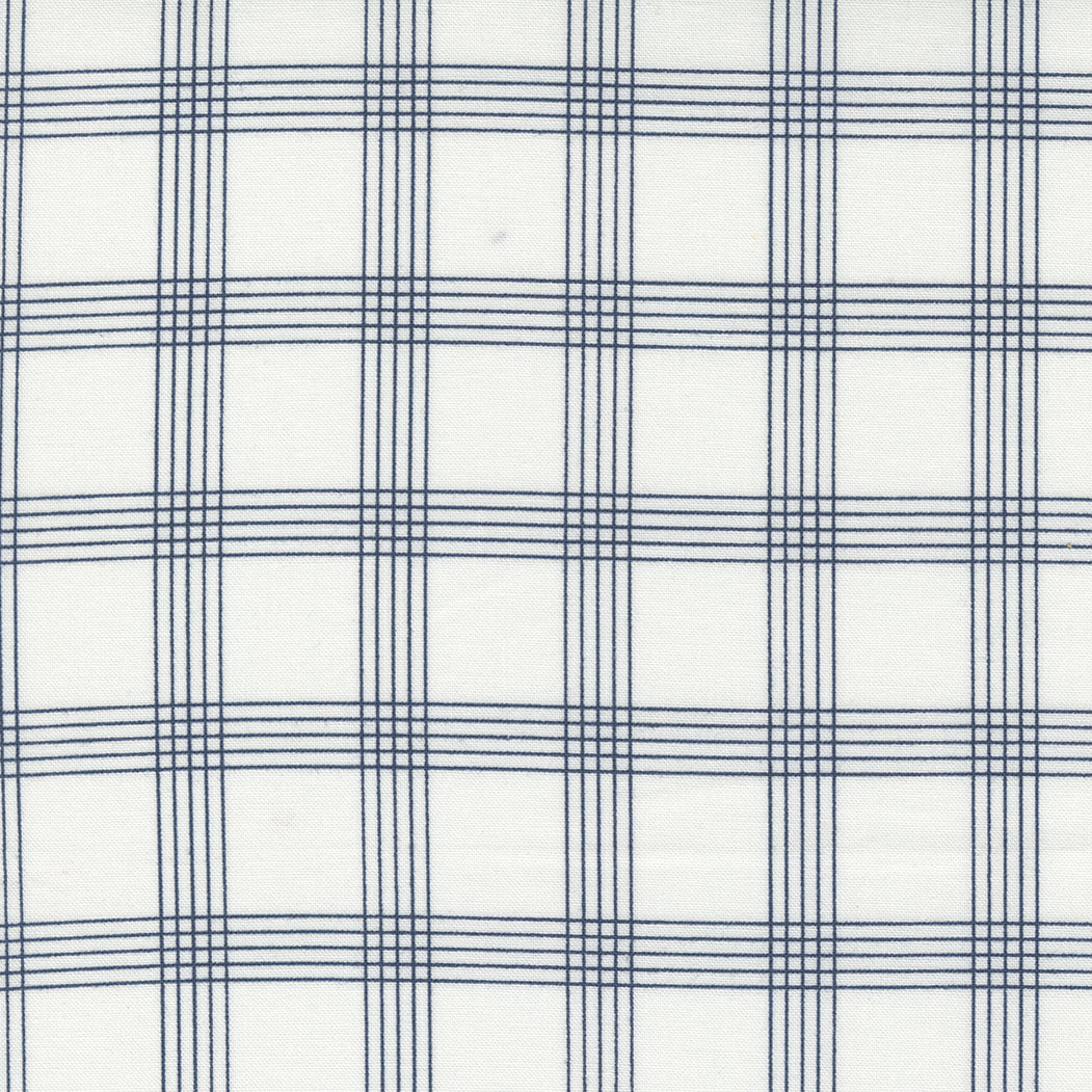 Moda-Plaid Checks Cream Navy-fabric-gather here online