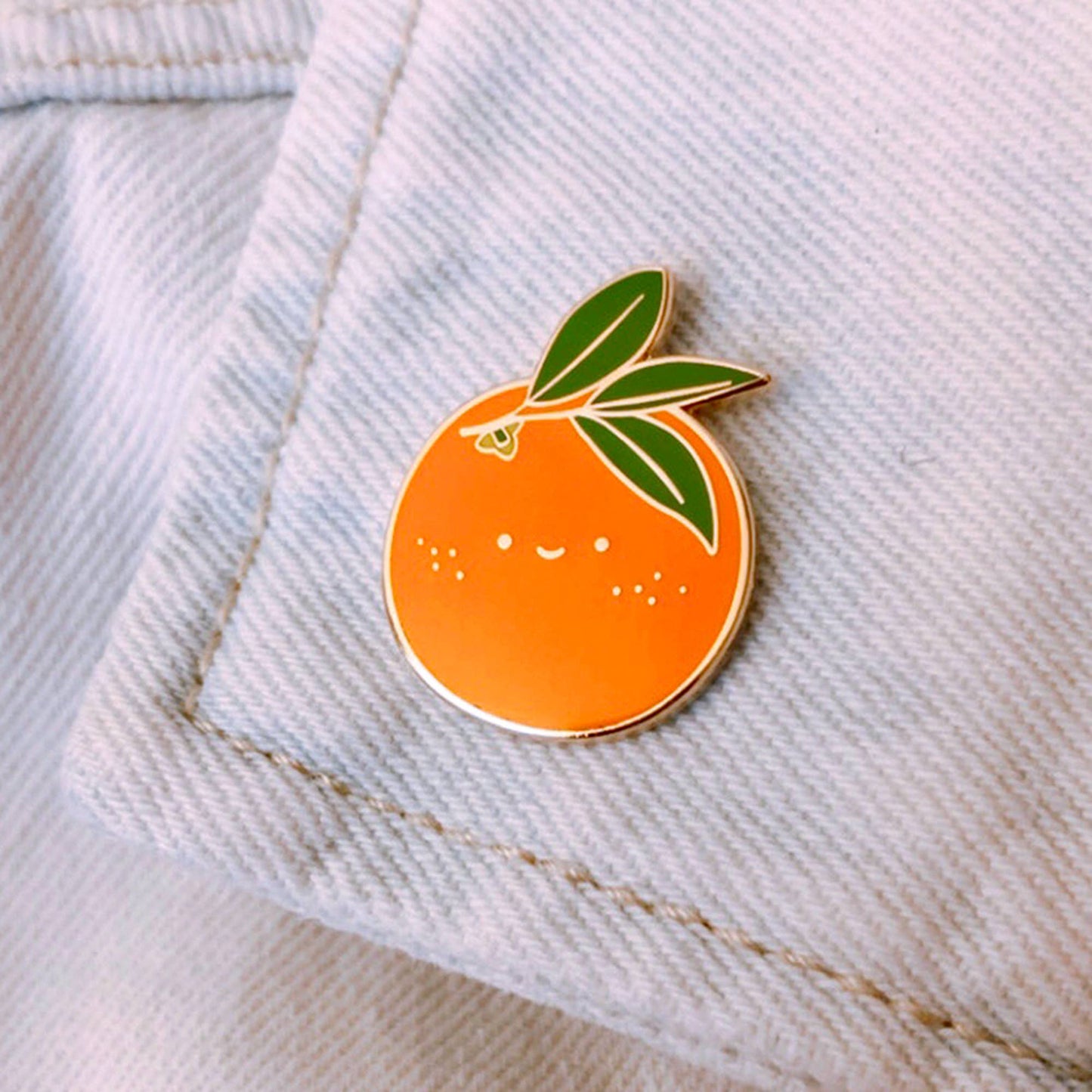ILOOTPAPERIE-Lucky Freckled Orange Enamel Pin-patches + pins-gather here online