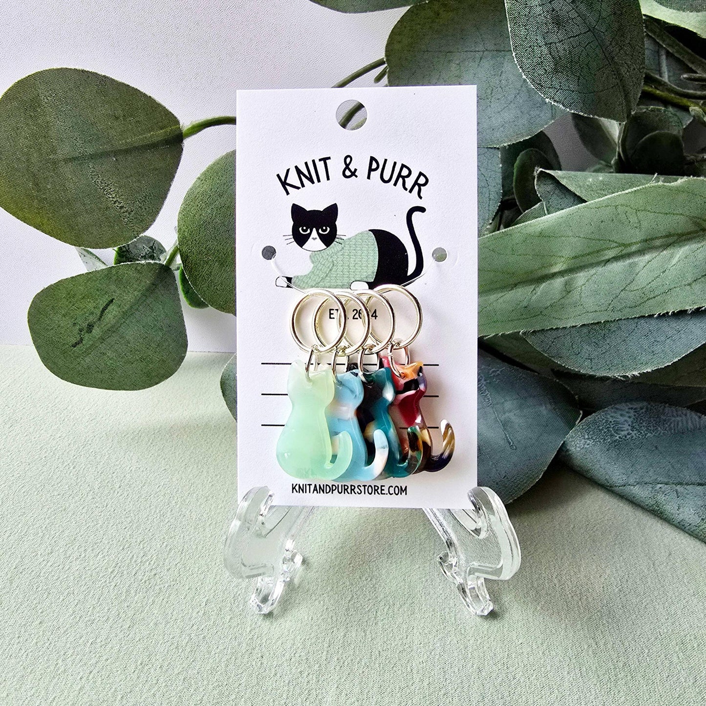 Knit and Purr-Avery Cat Stitch Markers-knitting notion-gather here online