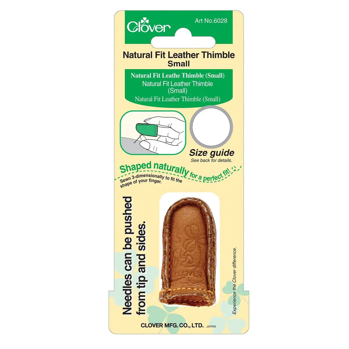 Clover-Natural Fit Leather Thimble - Small-sewing notion-gather here online
