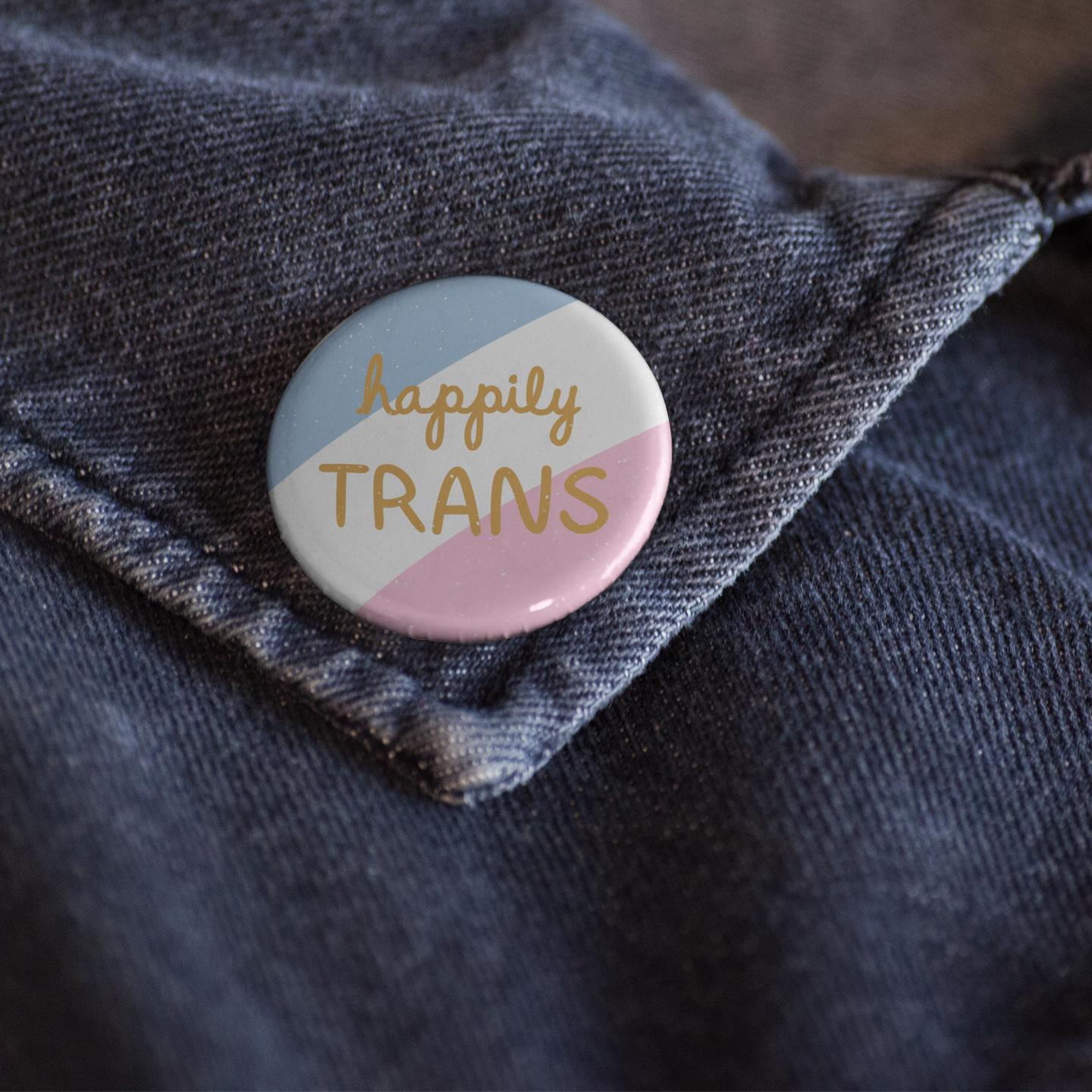 Luck and Lavender Studio-Happily Trans Button-patches + pins-gather here online