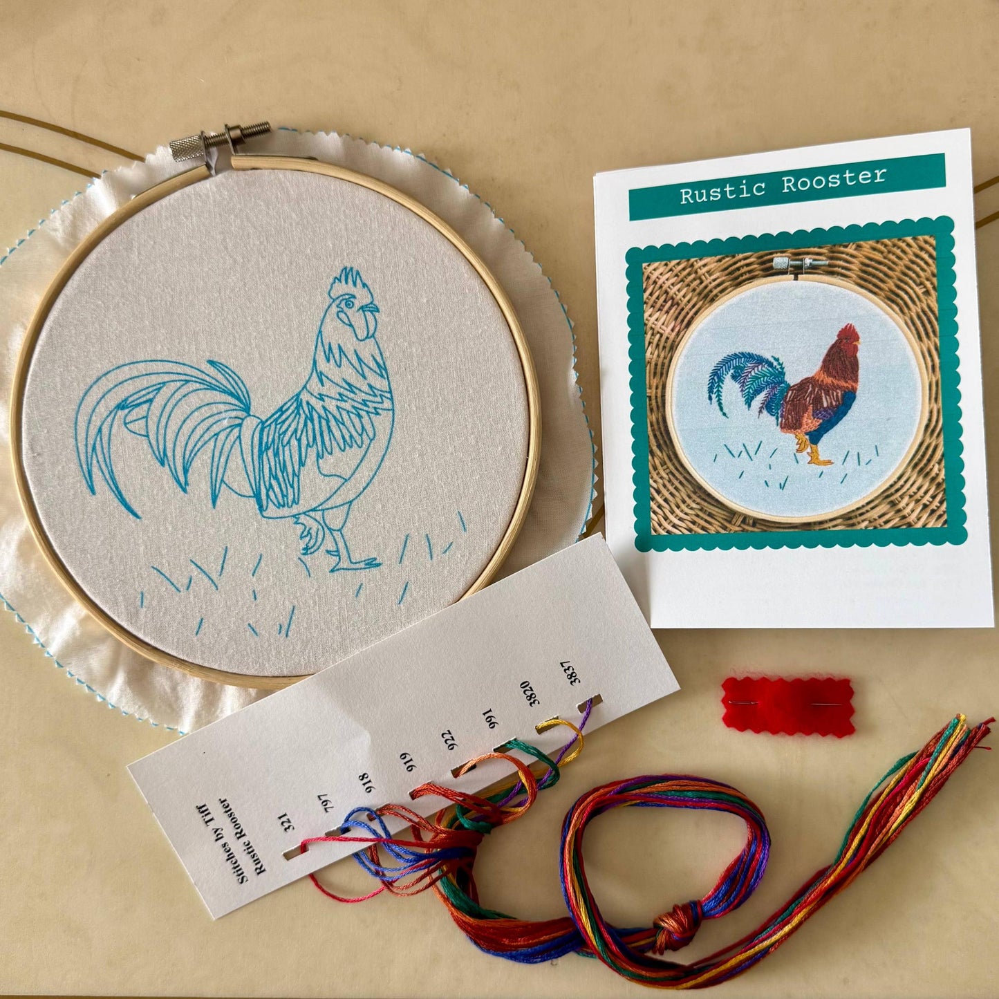 Stitches By Tiff-Rustic Rooster Embroidery Kit-embroidery kit-gather here online