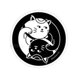 The Bao Bae-Yin Yang Cat Sticker: Black and White-accessory-gather here online