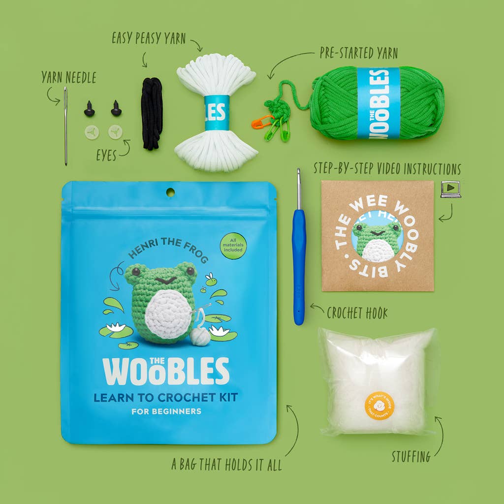 The Woobles-Henri the Frog Crochet Kit-knitting / crochet kit-gather here online