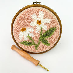 The Urban Acres-Pink Daisy Punch Needle Kit-craft kit-gather here online