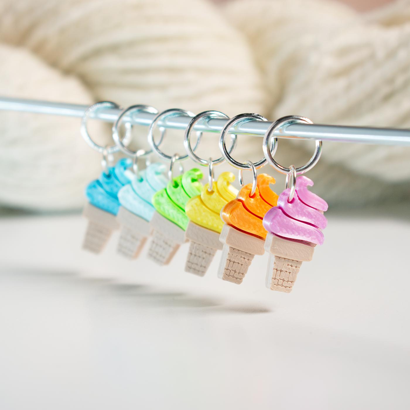 Blue Bird Makery-Twisty Freeze Stitch Marker Set-knitting notion-gather here online