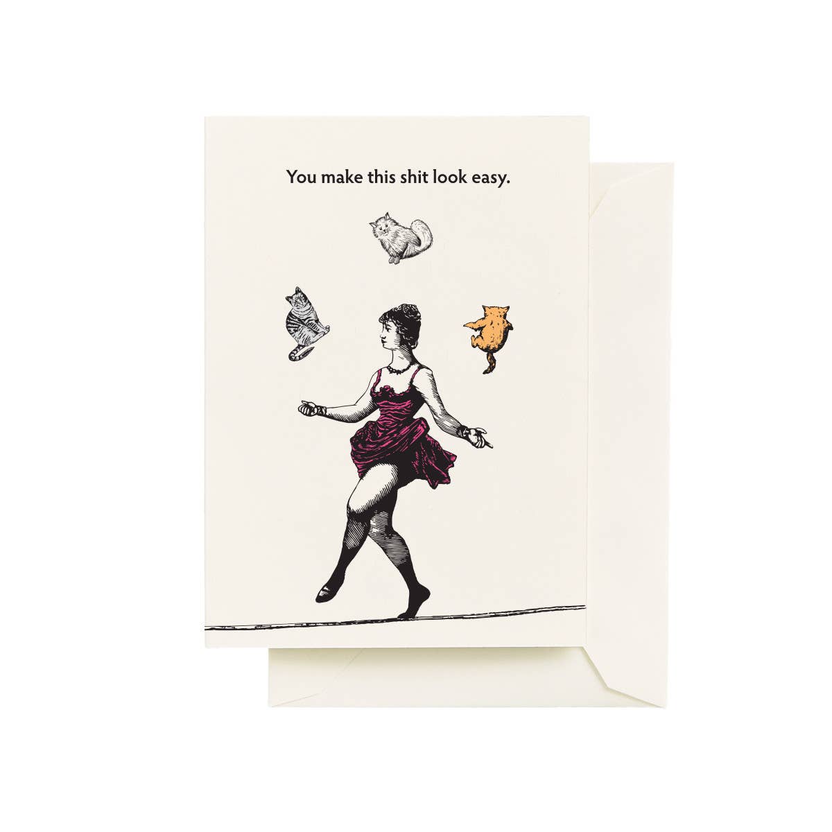 Seltzer Goods-Juggling Cats Simple Syrup Card-greeting card-gather here online