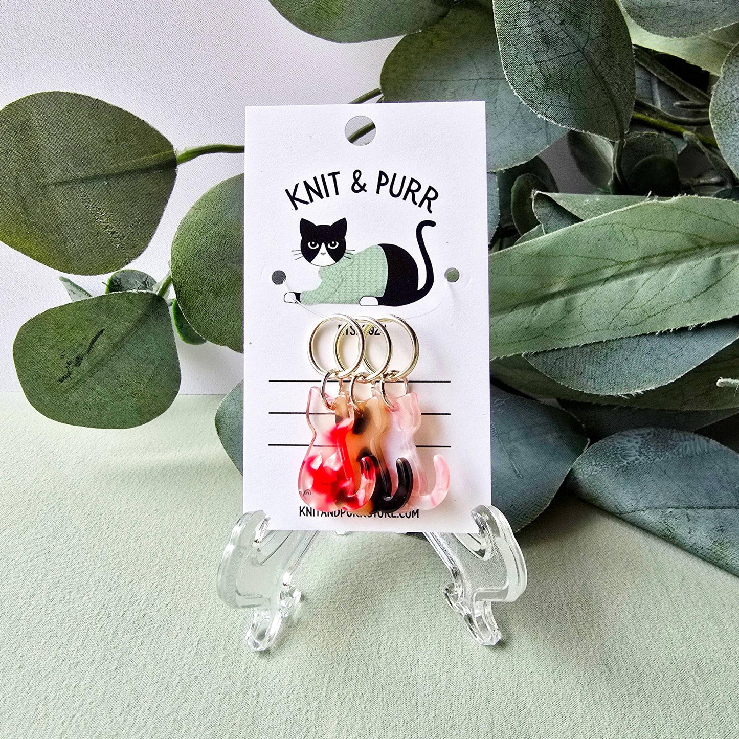 Knit and Purr-Amelia Cat Stitch Markers-knitting notion-gather here online