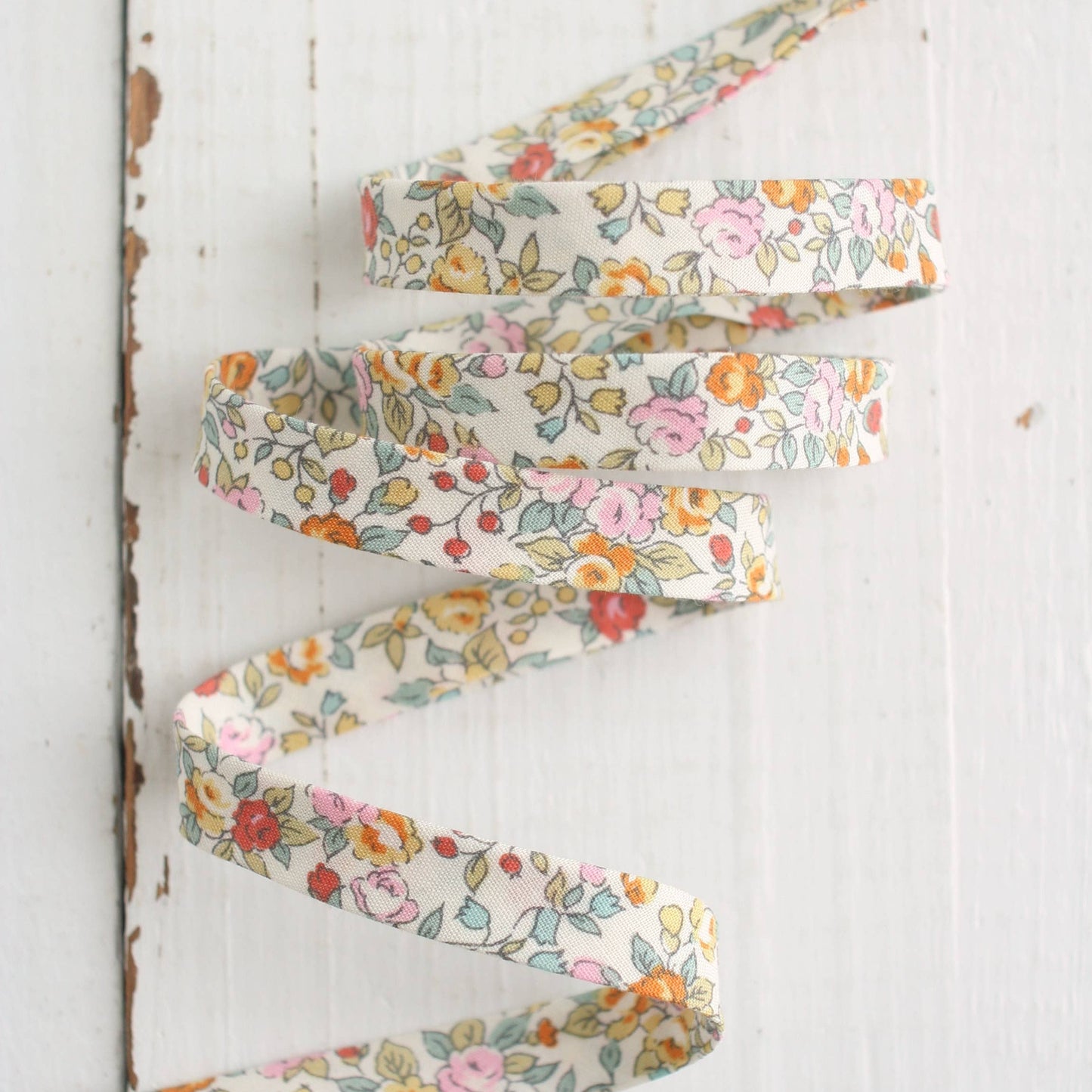 Bessie Pearl Binding Co-1/2" Double Fold Bias Binding - Bouquet In Summer-trim-gather here online