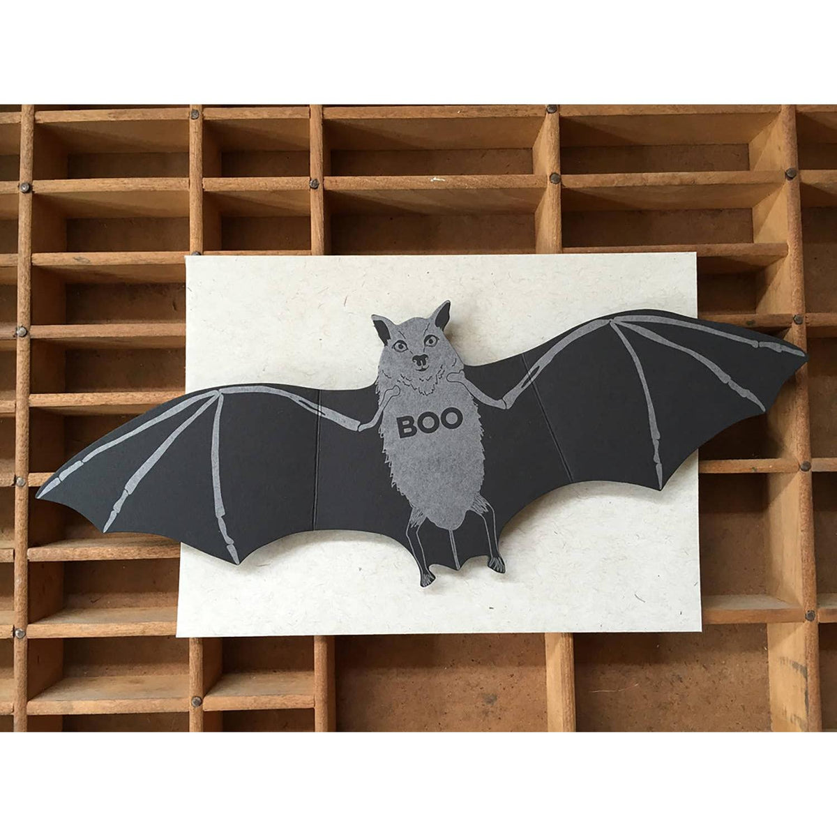 Blackbird Letterpress-Bat Hang In There Greeting Card-greeting card-gather here online