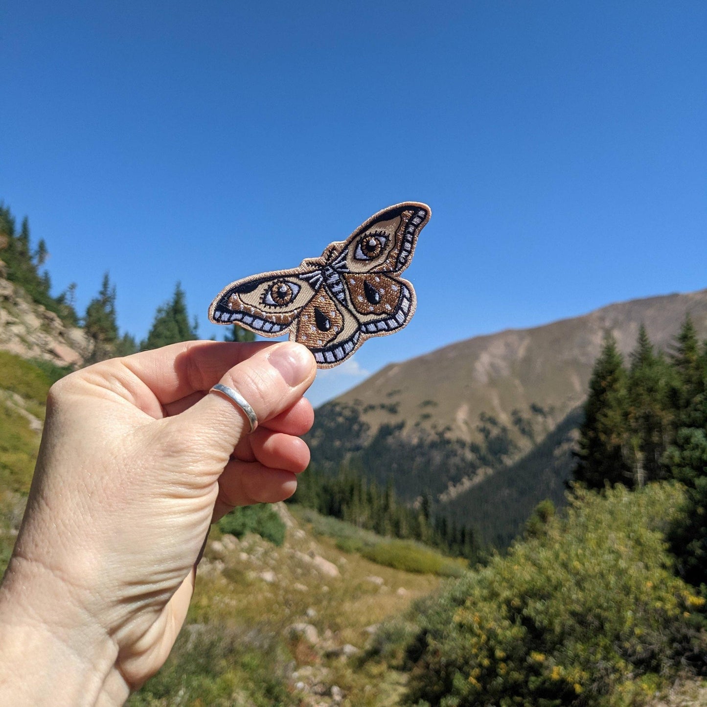 ilikesara-Brown Moth Iron-On Patch-patches + pins-gather here online