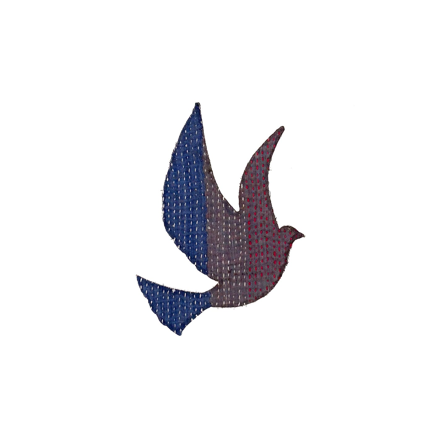 Otto Finn-Medium Kantha Bird Iron-On Patch-patches + pins-gather here online