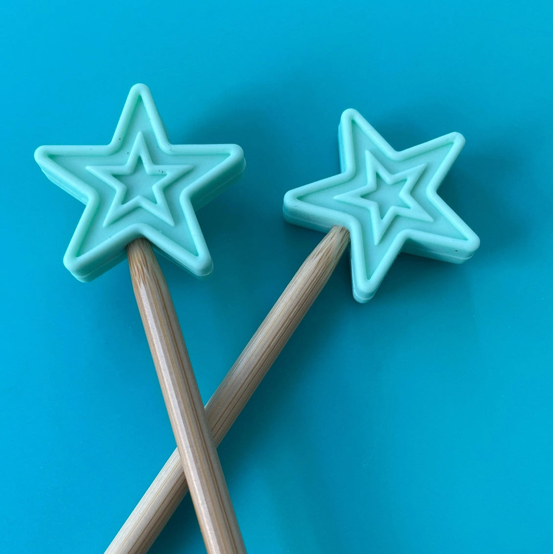 Comma Craft Co-Light Teal Star Knitting Needle Point Protectors-knitting notion-gather here online