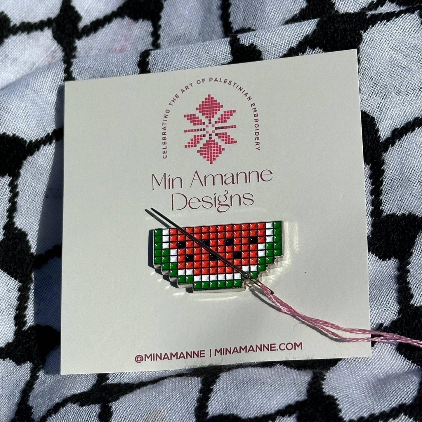 Min Amanne Tatreez Designs-Batikh/Watermelon Needle Minder-embroidery notion-gather here online