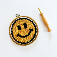 The Urban Acres-Yellow Smiley Punch Needle Kit-craft kit-gather here online