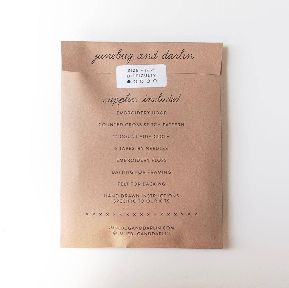 Junebug and Darlin-Raise Hell, 3"x5" Cross Stitch Kit-xstitch kit-gather here online