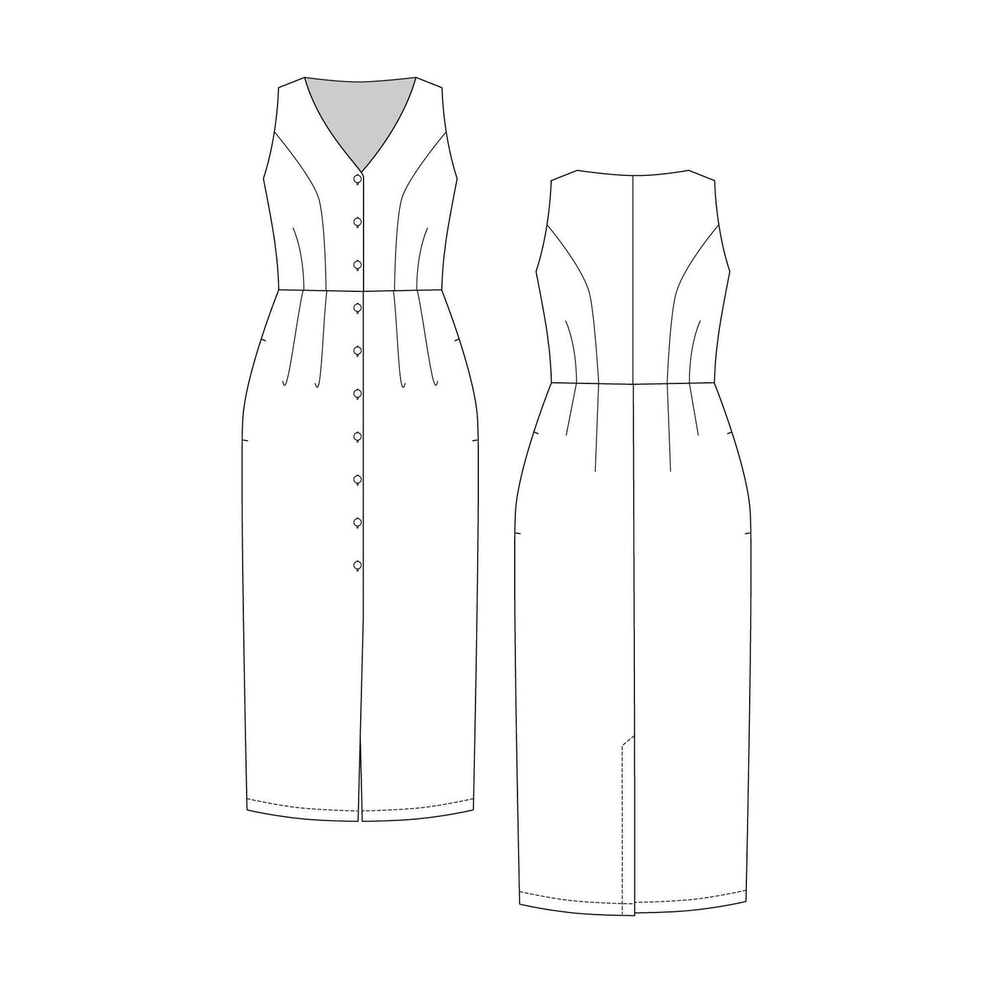 Named Clothing-Asteri Button-Down Dress & Vest Pattern - PDF DOWNLOAD-sewing pattern-gather here online