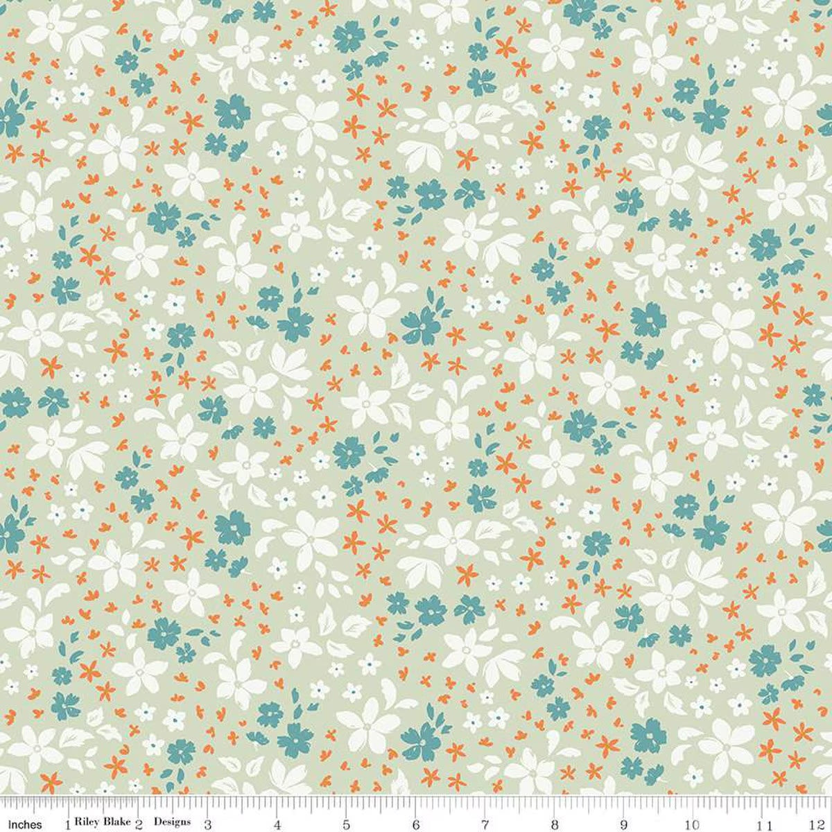 Riley Blake Designs-Petals Sage-fabric-gather here online