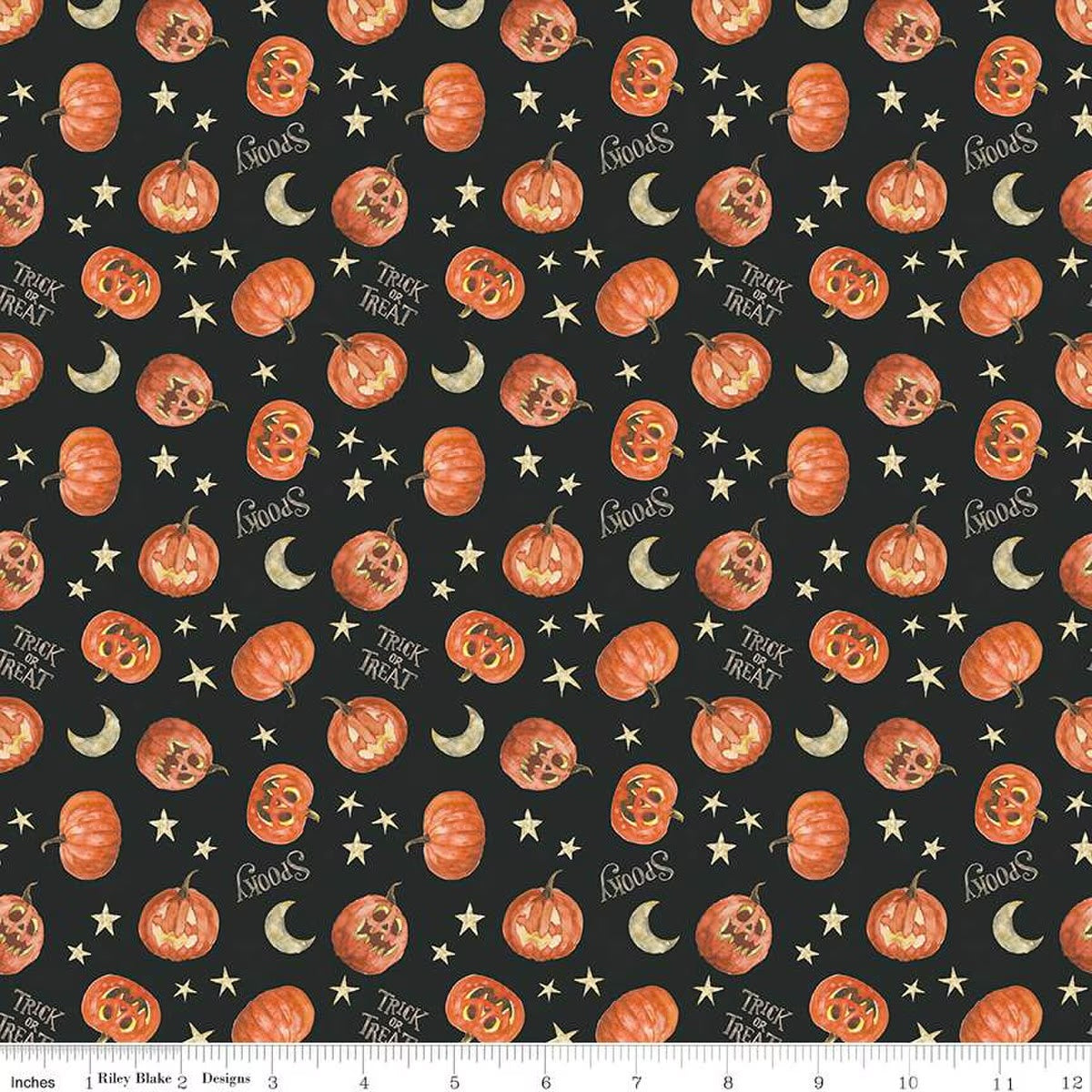 Riley Blake Designs-Pumpkin Black-fabric-gather here online