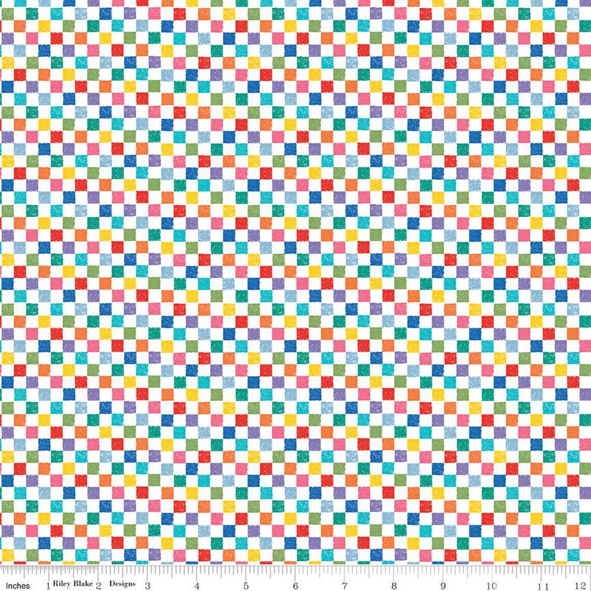 Riley Blake Designs-Check Please 1/4" Check Rainbow-fabric-gather here online