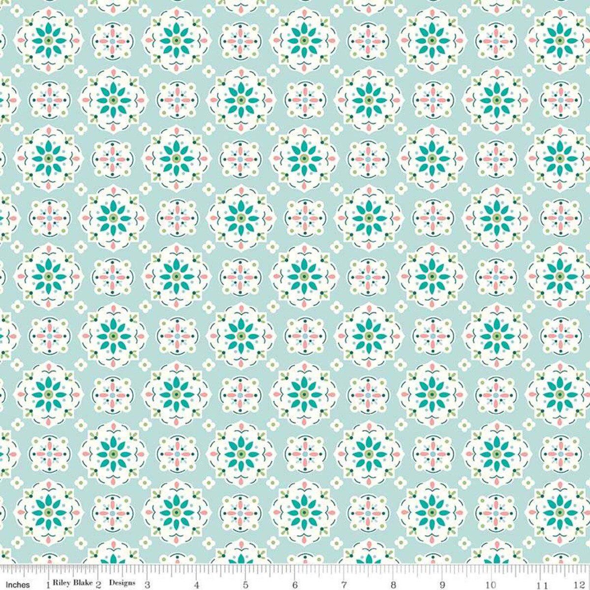 Riley Blake Designs-Wallpaper Blue-fabric-gather here online