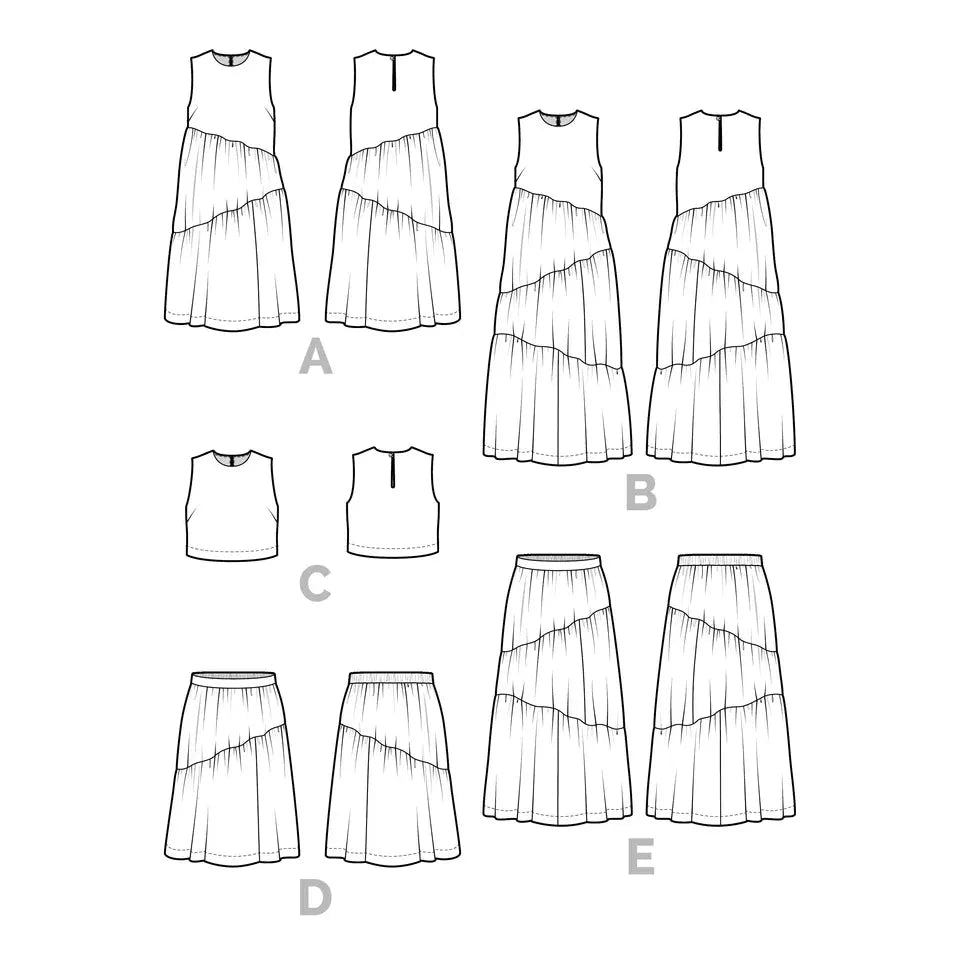 Closet Core Patterns-Azure Dress, Skirt & Top Pattern-sewing pattern-gather here online